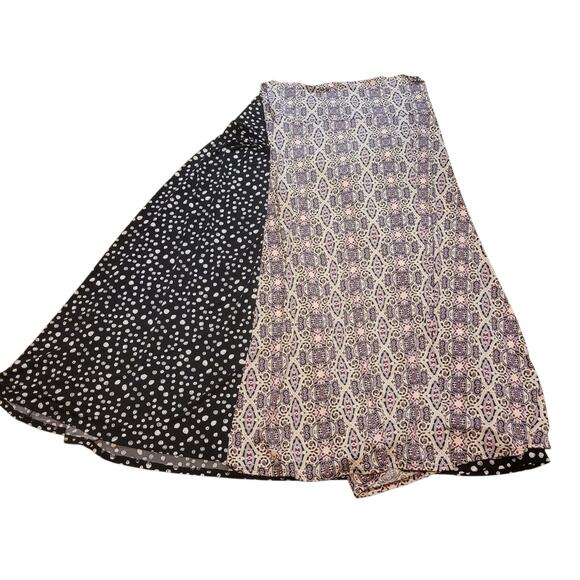 2 Lot LulaRoe Women's Maxi Skirt Plus Size 3X Polka Dot Paisley Fold Over Waist - Picture 1 of 11